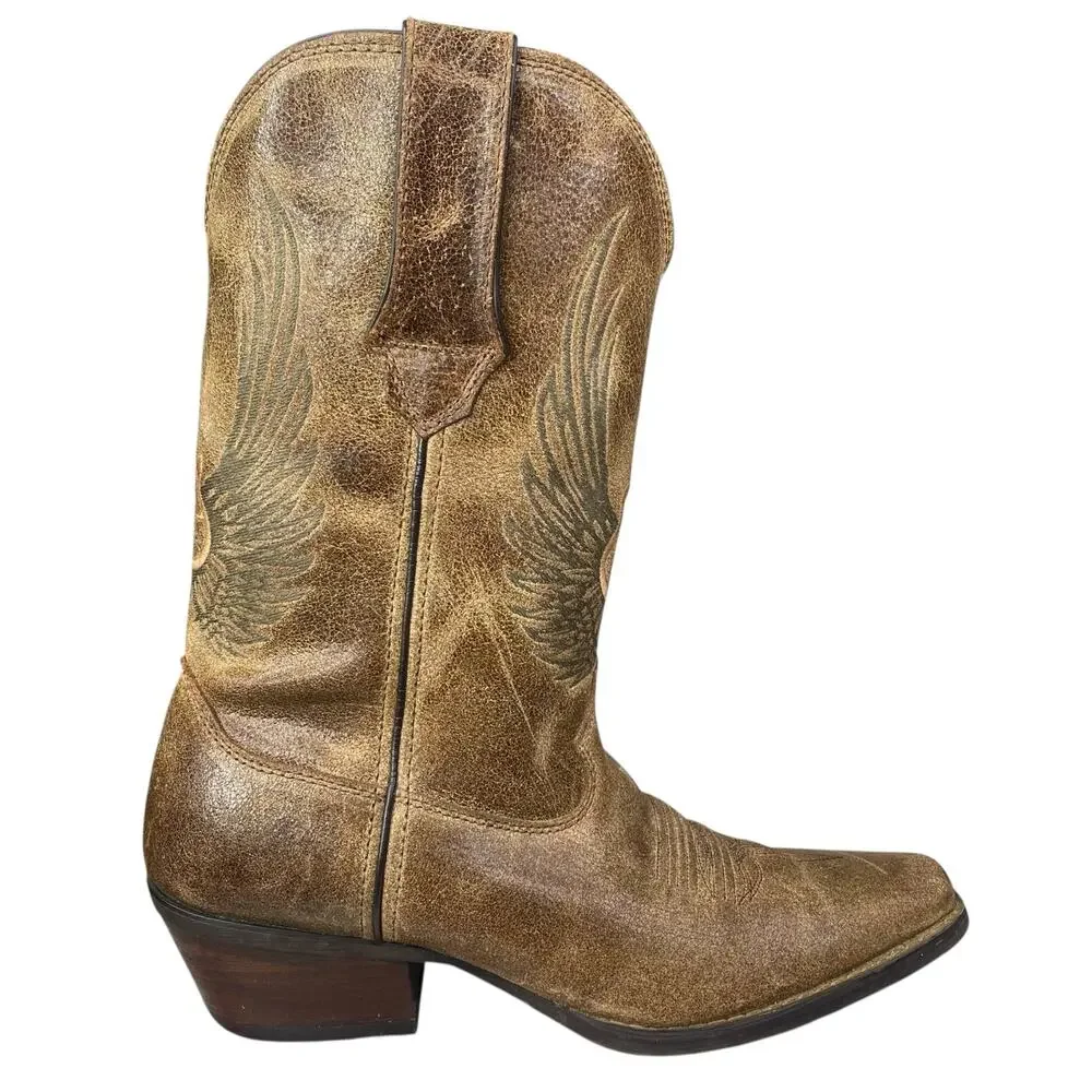 Durango Men’s Gambler Flying Guitar Brown Leather Cowboy Boot Size US 9